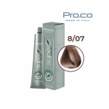 Vopsea de par profesionala fara amoniac SUPERB.COLOR 100 ml - Pro.Co - 8/07 TUTUN DESCHIS