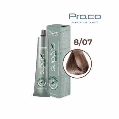 Vopsea de par profesionala fara amoniac SUPERB.COLOR 100 ml - Pro.Co - 8/07 TUTUN DESCHIS foto
