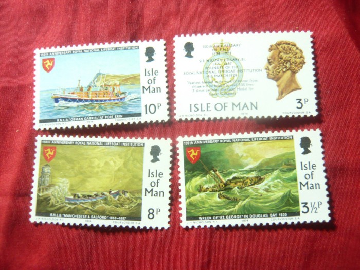 Serie Insula Man 1974 - Navigatie , Salvare , 4 valori