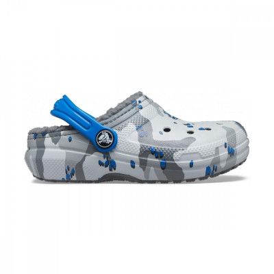 Saboti Crocs Classic Lined Camo Clog Kids Gri - Camo/Light Grey foto