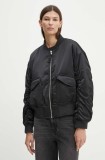 Levi&#039;s geaca bomber femei, culoarea negru, de tranzitie, A7262