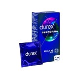 Prezervative DUREX Performa, regular fit, efect de intarziere ejaculare, 56 mm, 1 cutie x 12 buc
