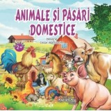 Animale si pasari domestice. Varsta 2+, cartonata integral, colturi rotunjite
