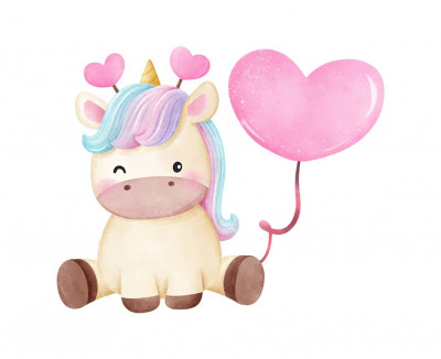 Sticker decorativ Unicorn, Roz, 67 cm, 5368ST foto