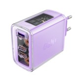 Acumulator pentru Priza, 2 X USB-C, USB, GaN, PD65W - Acesfast (A45) - Purple, Acefast