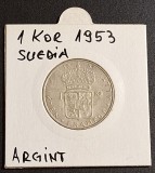 Moneda din Argint 1 Koroana 1968 Suedia Regele Gustaf VI Adolf
