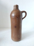 Sticla de ceramica gresie, cu toarta, Old Germany, desen cu corabie, 23cm inaltime