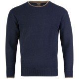 Jack Pyke Ashcombe Pulover 100% l&acirc;nă de miel cu guler O, culoare bleumarin