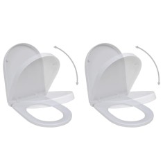 vidaXL Capace WC cu &icirc;nchidere silențioasă, 2 buc., alb, plastic