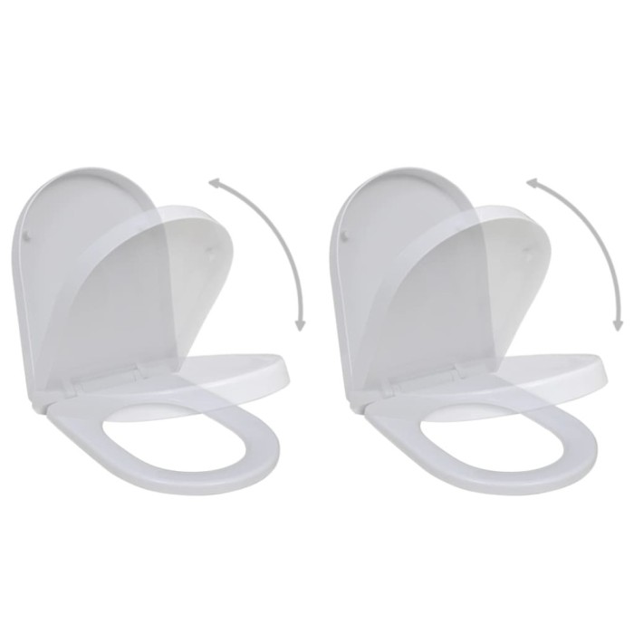 Capace WC cu &icirc;nchidere silențioasă, 2 buc., alb, plastic