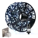 Cumpara ieftin Instalatie Luminoasa LED 50M + Suport Autoadeziv 8x8 cm, 8 Jocuri de Lumini, Impermeabila IP44, Alb rece, 50 m