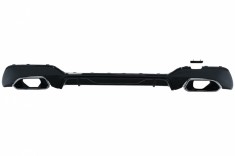 Difuzor Bara Spate Evacuare Dubla si Tobe Ornament Crom BMW 3 Series G20 G28 Sedan G21 Touring (2018-up) M340i M Look Negru Lucios Performance AutoTun foto