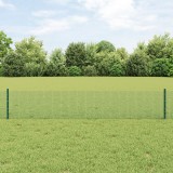 VidaXL &Icirc;ngrădire din plasă sudată cu 11 posturi Verde 0.4x25 m Oțel