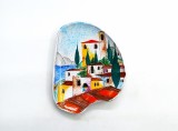 farfurie decorativa din ceramica lucrata si pictata manual Herta Huber Rothe