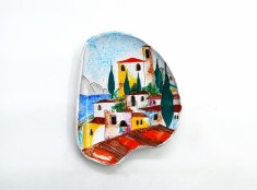 farfurie decorativa din ceramica lucrata si pictata manual Herta Huber Rothe