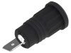 Conector banană 4mm soclu 36A 1kV negru nichelat