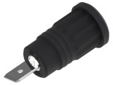 Conector banană 4mm soclu 36A 1kV negru nichelat