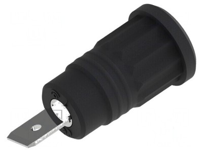 Conector banană 4mm soclu 36A 1kV negru nichelat foto