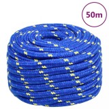 VidaXL Fr&acirc;nghie de barcă, albastru, 20 mm, 50 m, polipropilenă