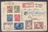 IMPERIUL GERMAN 1942 CONGRESUL POSTAL VIENA SERIE COMPLETA+1943 ACTIVITATI SERIE COMPLETA/PLIC CIRCULAT PRIN AVION CENZURA GERMANIA-ROMANIA CENZURAT