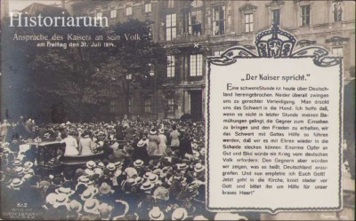 HST CP317 Carte poștală germană Ansprache des Kaisers 1914 foto