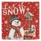 Față de Pernă Crăciun Om de Zăpadă, Roșu, 40x40cm, Fermoar, Motif Let it Snow
