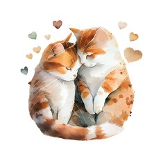 Sticker decorativ Pisici, Multicolor, 55 cm, 5676ST foto