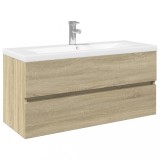 Cumpara ieftin Set mobilier de baie, 2 piese, ceramica si lemn prelucrat