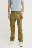 G-Star Raw pantaloni barbati, culoarea verde, cu fason cargo, D24309-D308