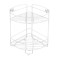 Etajera pentru baie cu doua rafturi, Kopenpal, Inox, Alb, 12x12x50 cm