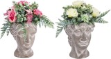 Cumpara ieftin Set 2 vaze ceramica cu plante artificiale multicolore 18 x 18 x 36 cm