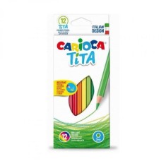 Set 12 creioane colorate hexagonale-Carioca foto