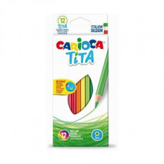 Set 12 creioane colorate hexagonale-Carioca