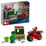 LEGO&reg; Marvel - Iron Man cu motocicleta si Hulk 76287, 68 piese