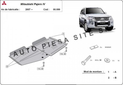 Scut metalic cutie + diferential Mitsubishi Pajero 4 IV fabricat incepand cu 2007 APS-00,099 foto