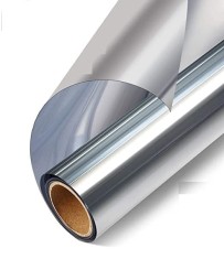 Folie Autoadeziva Pentru Geam cu Protectie Solara UV si Efect de Oglinda, Silver, Calitate Premium, Dimensiune 200 x 60 cm CBD CORAL BEST DEALS 200 cm