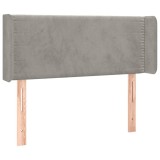 Cumpara ieftin Tablie de pat cu aripioare gri deschis 103x16x78/88 cm catifea
