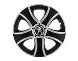 Cumpara ieftin Set 4 capace roti Bis Gri-Negru R15 pentru gama auto Peugeot, Autohelix MSA