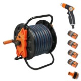 Cumpara ieftin Furtun de gradina, 4 straturi, 1/2", 30 m, tambur, cuple, adaptor, pistol stropit, Richmann