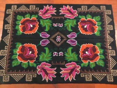 arta / traditie / rustic / design - Cuvertura , Macat , Scoarta , Patura taraneasca realizata manual la razboiul de tesut ! foto