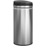Coș de gunoi HOMCOM de 42L cu Senzor de Mișcare și Deschidere Automată, din Oțel Inoxidabil și ABS, 30.5x30.5x68 cm, Negru și Argintiu | Aosom Romania