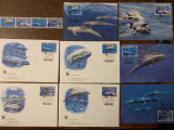 Maldive - delfin - serie 4 timbre MNH, 4 FDC, 4 maxime, fauna wwf