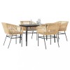 Gossi set mobilier de gradina cu perne 5 piese maro sticla polirattan