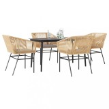 Gossi set mobilier de gradina cu perne 5 piese maro sticla polirattan