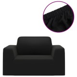 Husa elastica pentru canapea, negru, tricot poliester