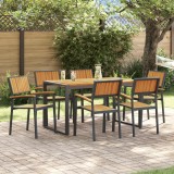 Gossi set de dining pentru gradina cu 7 piese din lemn masiv de acacia si metal