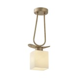 Cumpara ieftin Lustră Klausen Goldie 1 Classic Chic Alamă Antichizată Sticlă Alb Opal 42x17x10cm E27 Iluminat Interior Elegant Dormitor Living Hol Design Clasic