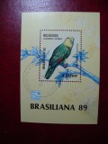 NICARAGUA 1989 BLOC PAPAGALI, Stampilat