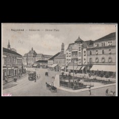 Carte poștală veche Oradea &ndash; Piata B&eacute;mer (cu Primaria in Spate) &ndash; 1917