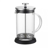 French press din Sticla Termorezistenta, plastic si Inox, 1000 ml